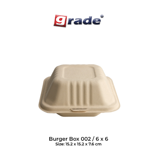BAGASSE Burger Box 002 (isi 50 pcs)