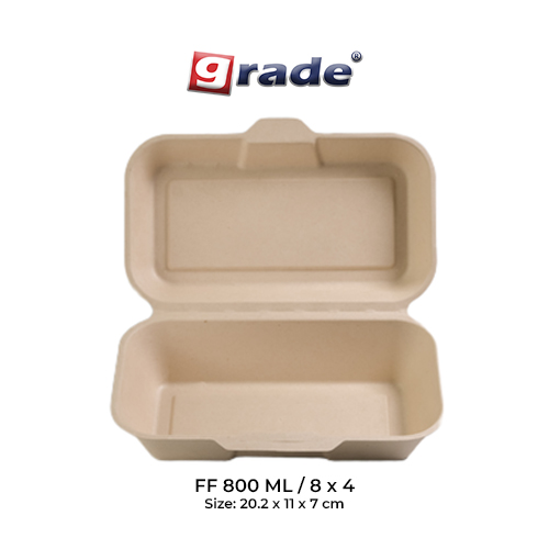 BAGASSE FF 800 ML / 8 x 4 (isi 50 pcs)