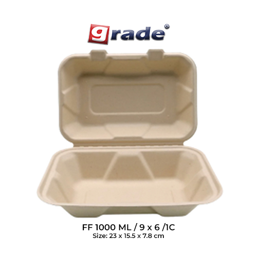 BAGASSE FF 1000 ML / 9 x 6 /1C (isi 50 pcs)
