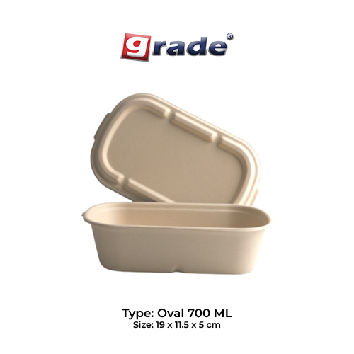 BAGASSE OVAL 700 ML (isi 50 pcs)