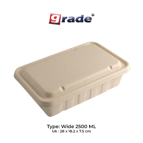 BAGASSE WIDE 2500 ML (isi 50 pcs)