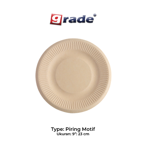 BAGASSE PIRING MOTIF 9" (isi 50 pcs)