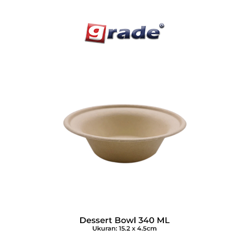 BAGASSE DESSERT BOWL 340 ML (isi 50 pcs)