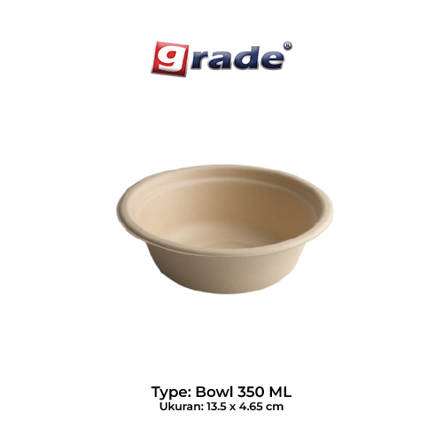 BAGASSE BOWL 350 ML (isi 50 pcs)