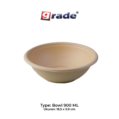 BAGASSE BOWL 900 ML (isi 50 pcs)