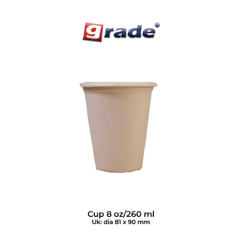 BAGASSE CUP 8 OZ / 260 ML (isi 50 pcs)