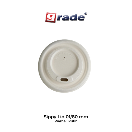 BAGASSE SIPPY LID 01/80 MM PUTIH (isi 50 pcs)