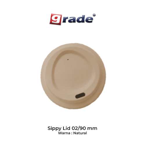BAGASSE SIPPY LID 02/90 MM NATURAL (isi 50 pcs)