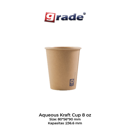 AQUEOUS Cup 8 oz Single Wall (isi 50 pcs)