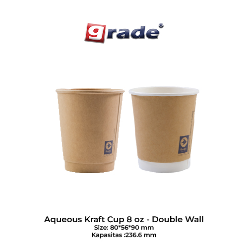 AQUEOUS Cup 8 oz Double Wall (isi 50 pcs)
