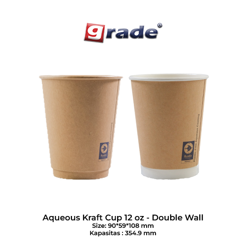 AQUEOUS Cup 12 oz Double Wall (isi 50 pcs)