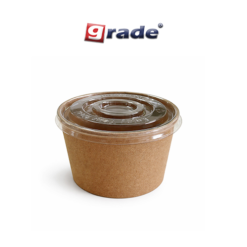 Paper Bowl Kraft  Cokelat 650 ml / 22 oz (isi 25 pcs)