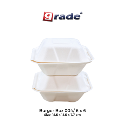 BAGASSE Burger Box 004 (isi 50 pcs)