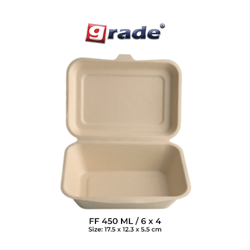 BAGASSE FF 450 ML / 6 x 4 (isi 50 pcs)