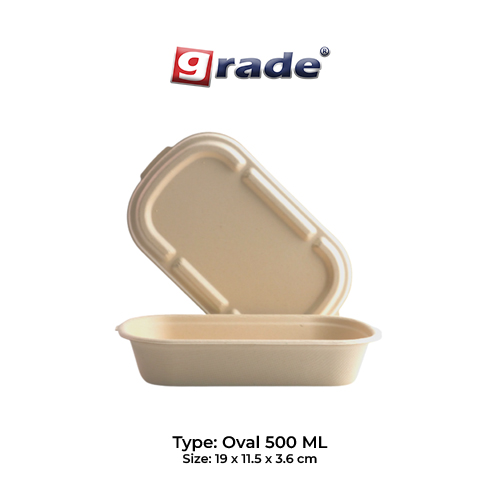 BAGASSE OVAL 500 ML (isi 50 pcs)