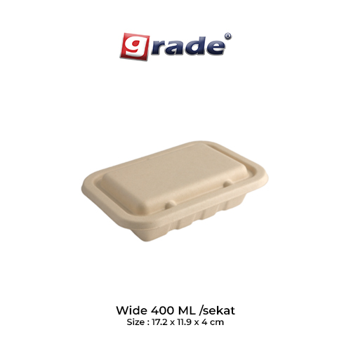 BAGASSE WIDE 400 ML / sekat (isi 50 pcs)
