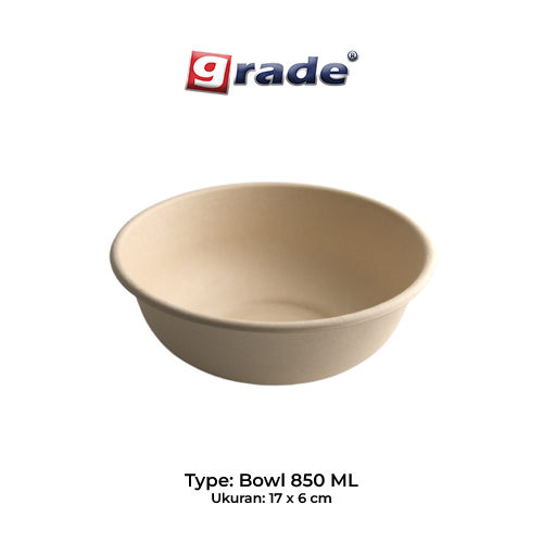 BAGASSE BOWL 850 ML (isi 50 pcs)