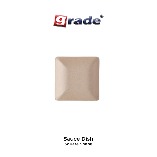 BAGASSE SAUCE DISH SQUARE SHAPE (isi 50 pcs)