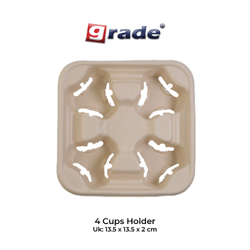 BAGASSE 4 CUPS HOLDER (isi 50 pcs)