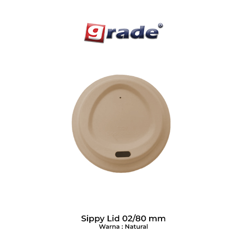 BAGASSE SIPPY LID 02/80 MM PUTIH (isi 50 pcs)