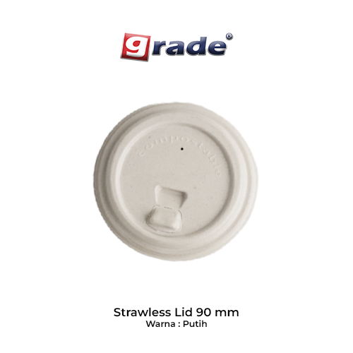 BASGASSE STRAWLESS LID 90 MM PUTIH (isi 50 pcs)